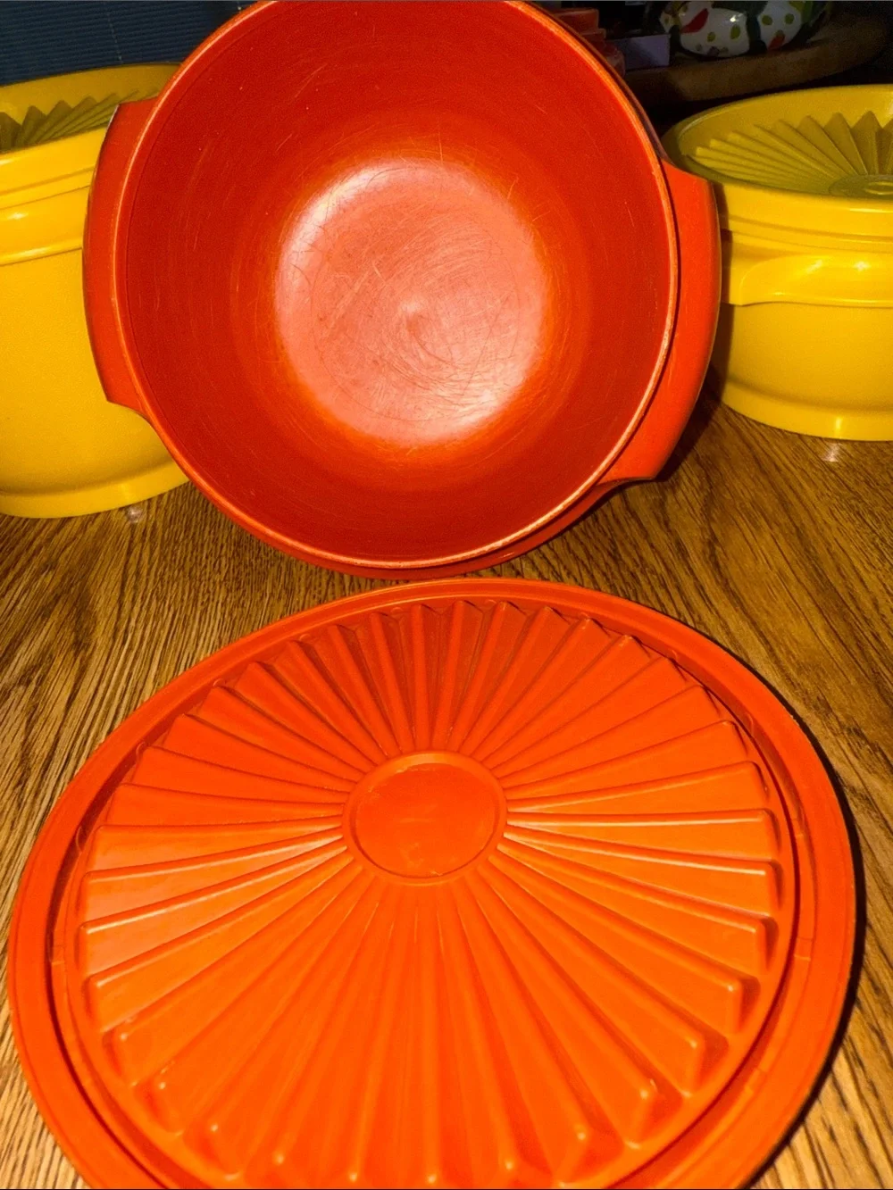 Vintage 70s Tupperware Harvest Colors Food Storage Bowls with Lids